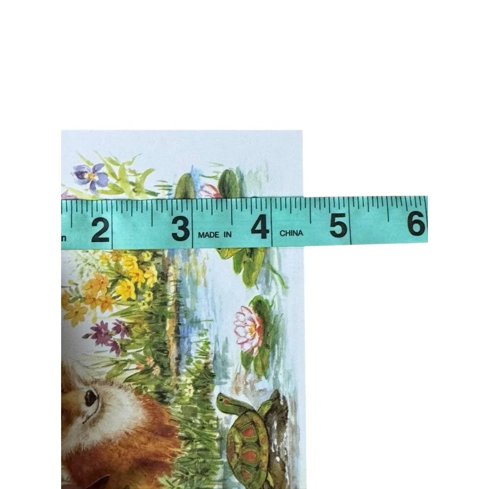 Olympicard Thinking Of You Greeting Card‎ Fox Pond Turtle Flowers USA Made